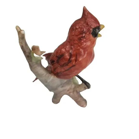 3 Schwabe Bird Figurines Multicolor  Handpainted Cardinal Wren Parakeet Signed - Picture 13 of 16